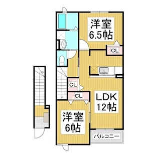 コスモパレス【2階】の間取り