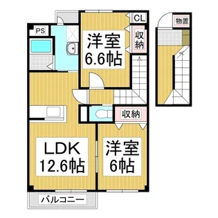 リバーサイドHIRO B棟(大東)【2階】の間取り