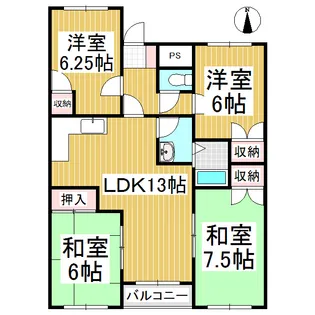 エクセルコーポ戸倉【1階】の間取り