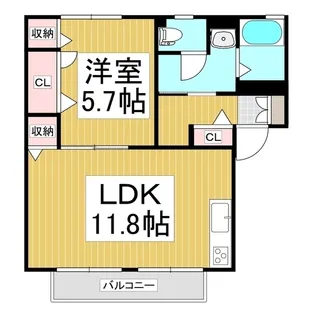 ルミエールひがの A棟【2階】の間取り