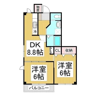 エディビレッヂ B棟【1階】の間取り