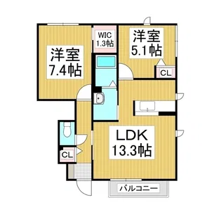 プライムスクエア B棟【1階】の間取り