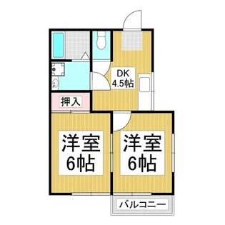 緑ヶ丘ハイツⅡ【2階】の間取り