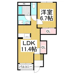 ヒルズ・アイビー【1階】の間取り