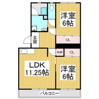 グリーンハイツ(伊那市西箕輪)【3階】の間取り