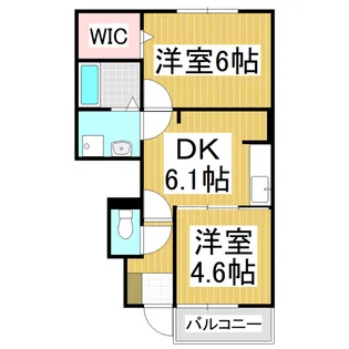 サニーウインドB【1階】の間取り