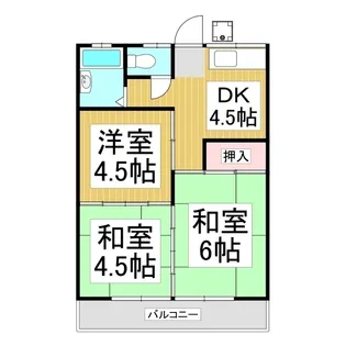 コーポチューリップ パート1【2階】の間取り
