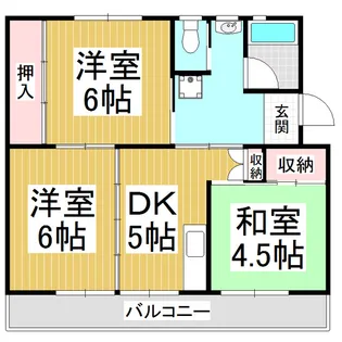 ビレッジハウス伊那福島2号棟【5階】の間取り