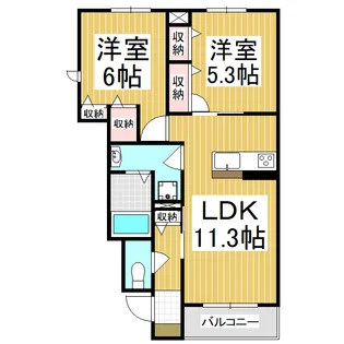 ディアコート北町【1階】の間取り