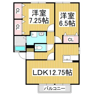 ロイヤルガーデンミノワB【1階】の間取り