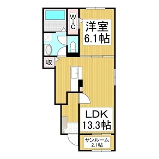 セレーノ箕輪【1階】の間取り