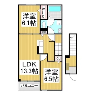 ソレアードⅠ【2階】の間取り