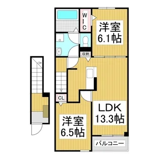 ソレアードⅡ【2階】の間取り