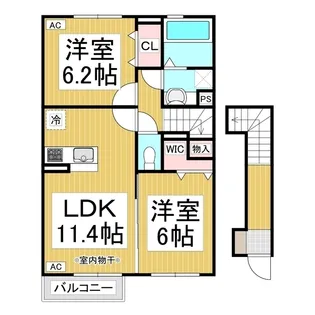 ロイヤルガーデンミノワC【2階】の間取り