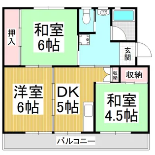 ビレッジハウス伊那福島2号棟【4階】の間取り