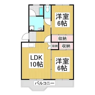 シティハイツみやざわA・B【1階】の間取り