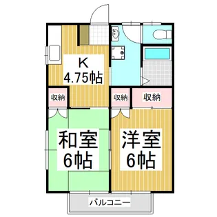 御園青山ハイツB【1階】の間取り