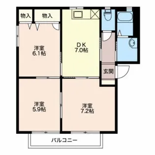 バリュージュ富貴原【2階】の間取り