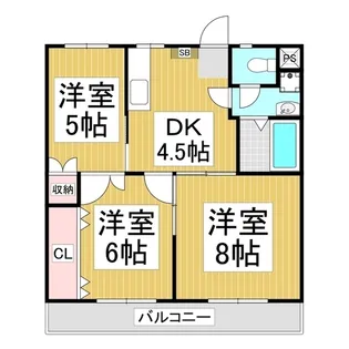 イーストヒルズINA【1階】の間取り