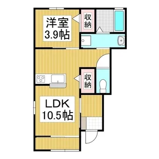 コンフォーティア伊那インターB棟【1階】の間取り
