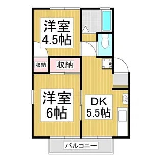 並木ハイツ【2階】の間取り