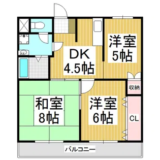イーストヒルズINA【3階】の間取り