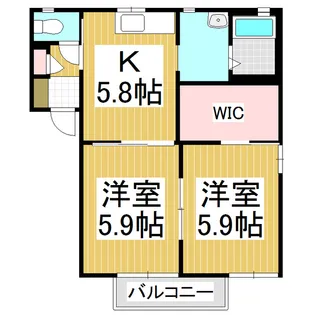 シャーメゾン ハンバ C【1階】の間取り