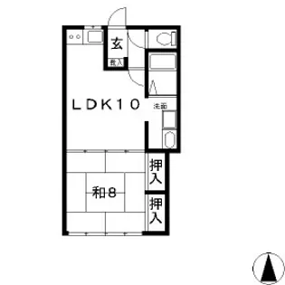 リポージシンエツB【1階】の間取り