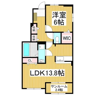 リヤン・ボヌールK Ⅰ【1階】の間取り