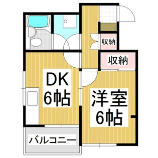 カザコシスカイハイツ【2階】の間取り
