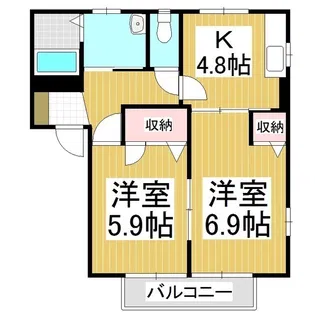 シャーメゾンブロード B【1階】の間取り