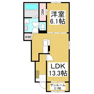 SPRING HILL駒ヶ根B【1階】の間取り