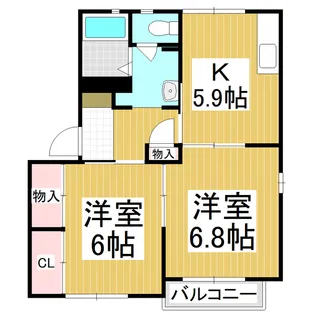 グランドール吉澤 B【2階】の間取り