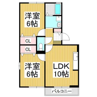 ロイヤルコート大瀬木【2階】の間取り