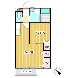 ハイツハープA【1階】の間取り