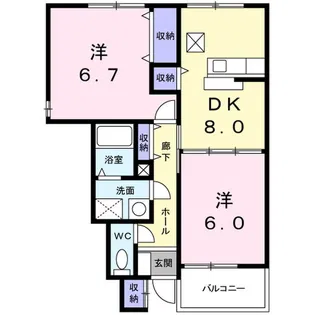 イーストサイドANA A【1階】の間取り