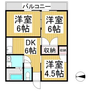 キャッスル中之条【3階】の間取り