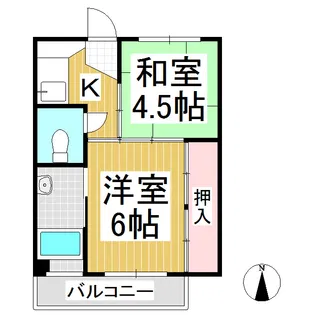 ビレッジハウス坂城 1号棟【2階】の間取り