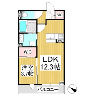 ベレオ天神【2階】の間取り