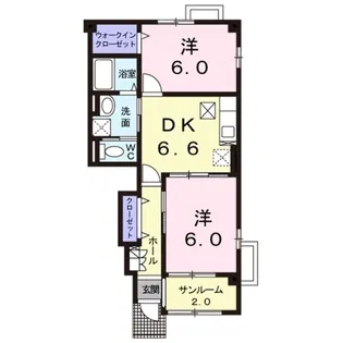 グランデュールB【1階】の間取り
