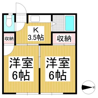 リエージュ道場町B【2階】の間取り