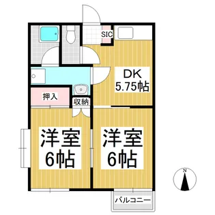松尾西ノ手マンション B棟【1階】の間取り