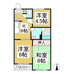 アップルハイツ英【2階】の間取り