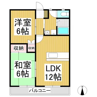 ハーベスト殿城A棟【2階】の間取り