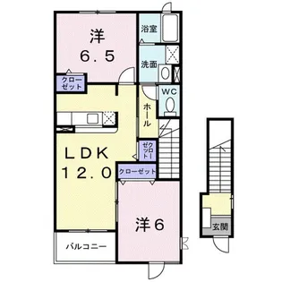 ヴィラパークヒルA【2階】の間取り