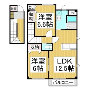 セレーノヒナザワ B棟【2階】の間取り