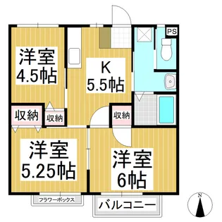 ヴァルトガイスト【2階】の間取り