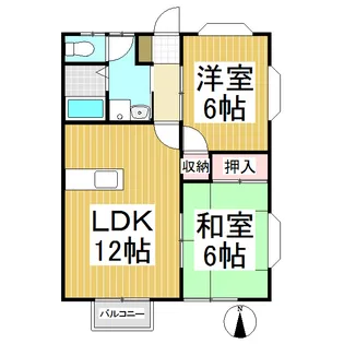 ハーベスト中之条A【2階】の間取り