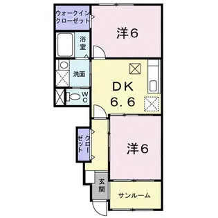 グランデュールB【1階】の間取り