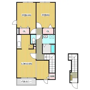 アンソレイユA【2階】の間取り